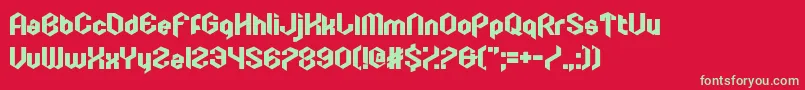 フォントOnePillMakesYouLarger – 赤い背景に緑の文字