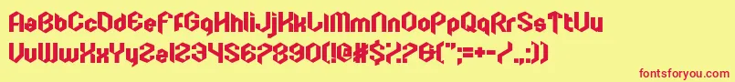 OnePillMakesYouLarger Font – Red Fonts on Yellow Background