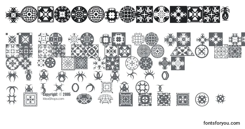 Schriftart FontcoDesigns2 – Alphabet, Zahlen, spezielle Symbole