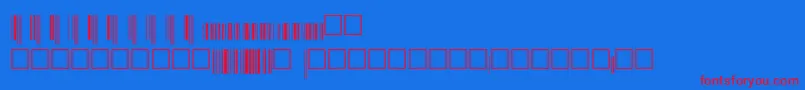 Czcionka Upcebwrp36xtt – czerwone czcionki na niebieskim tle