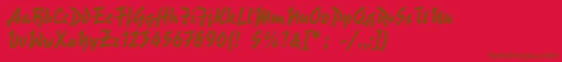 Шрифт ReporterLt2 – коричневые шрифты на красном фоне