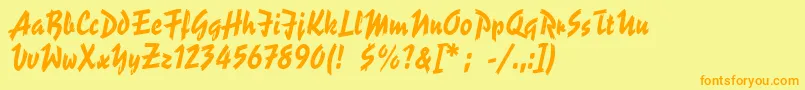 ReporterLt2 Font – Orange Fonts on Yellow Background