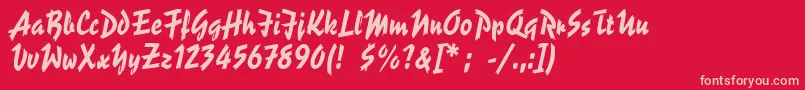 ReporterLt2 Font – Pink Fonts on Red Background