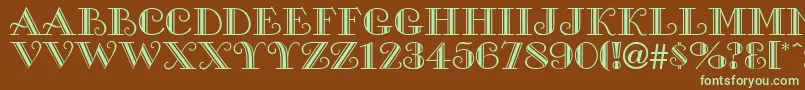 SanasoftGalleria.Kz Font – Green Fonts on Brown Background