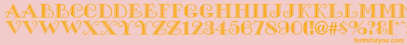 SanasoftGalleria.Kz Font – Orange Fonts on Pink Background