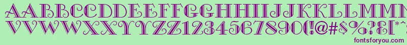 SanasoftGalleria.Kz Font – Purple Fonts on Green Background