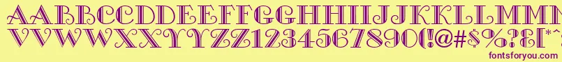 SanasoftGalleria.Kz Font – Purple Fonts on Yellow Background