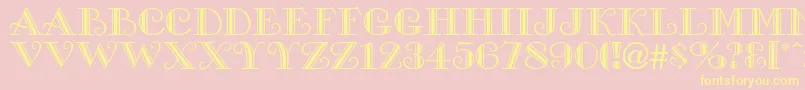 SanasoftGalleria.Kz Font – Yellow Fonts on Pink Background