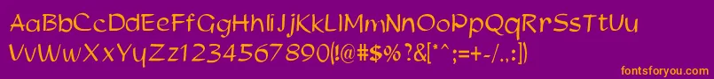 Alvina Font – Orange Fonts on Purple Background
