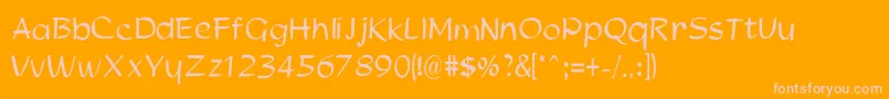 Alvina Font – Pink Fonts on Orange Background