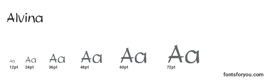 Alvina Font Sizes