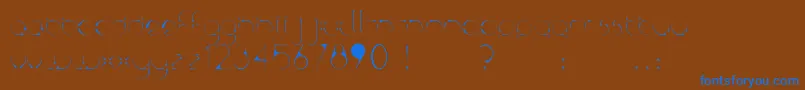 Kaptor-Schriftart – Blaue Schriften auf braunem Hintergrund