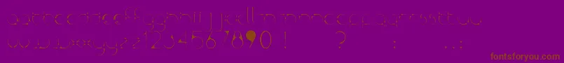 Czcionka Kaptor – brązowe czcionki na fioletowym tle