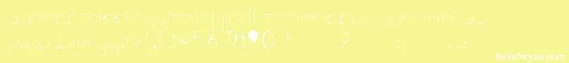Weitere Informationen zur Kaptor-Schriftart Kaptor-Schriftart – Weiße Schriften auf gelbem Hintergrund