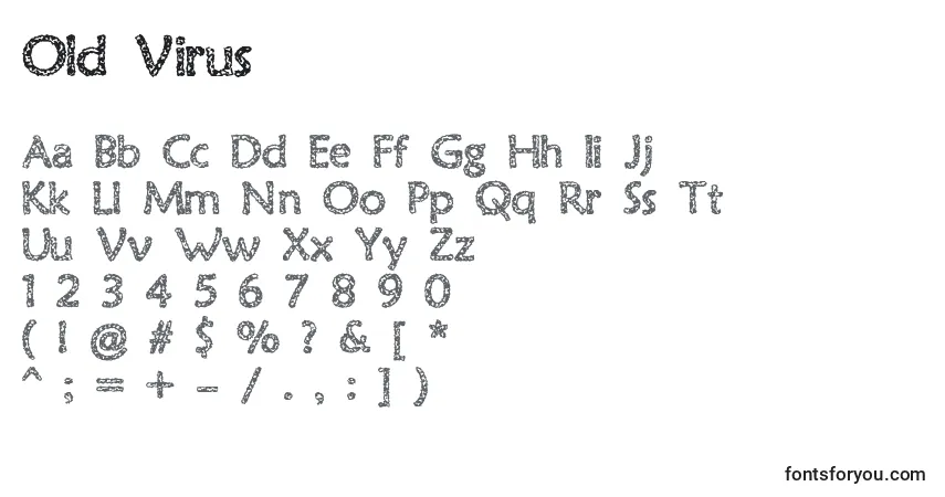 Fuente Old Virus - alfabeto, números, caracteres especiales