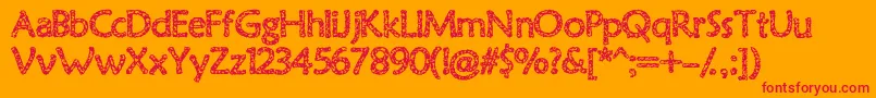 Old Virus-Schriftart – Rote Schriften auf orangefarbenem Hintergrund