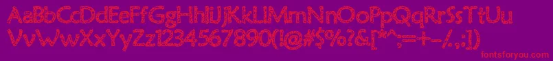フォントOld Virus – 紫の背景に赤い文字