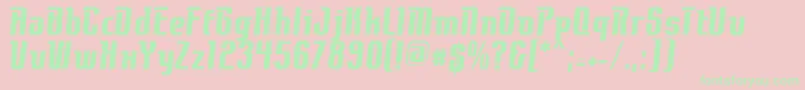 Fonte ContactBold – fontes verdes em um fundo rosa