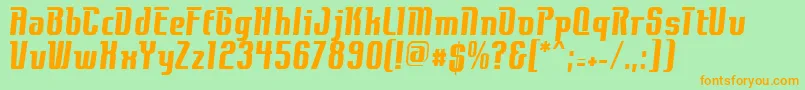 ContactBold Font – Orange Fonts on Green Background