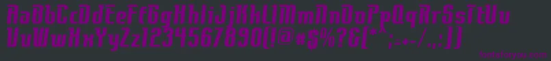 Fonte ContactBold – fontes roxas em um fundo preto