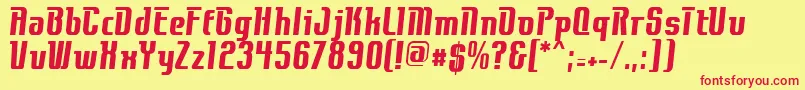 フォントContactBold – 赤い文字の黄色い背景