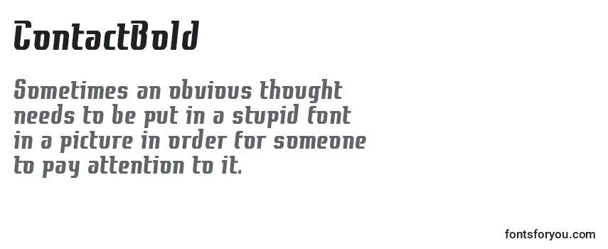 Review of the ContactBold Font
