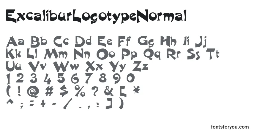 ExcaliburLogotypeNormalフォント–アルファベット、数字、特殊文字