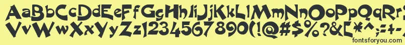 ExcaliburLogotypeNormal Font – Black Fonts on Yellow Background