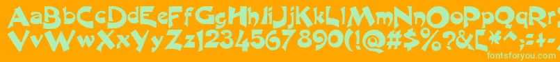 フォントExcaliburLogotypeNormal – オレンジの背景に緑のフォント