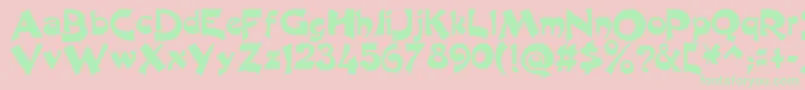 ExcaliburLogotypeNormal Font – Green Fonts on Pink Background