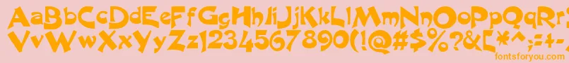 ExcaliburLogotypeNormal Font – Orange Fonts on Pink Background