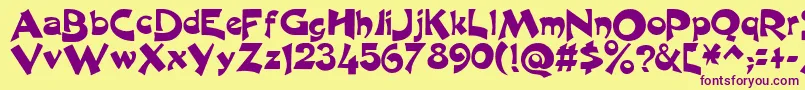 ExcaliburLogotypeNormal Font – Purple Fonts on Yellow Background