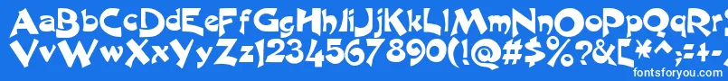 フォントExcaliburLogotypeNormal – 青い背景に白い文字