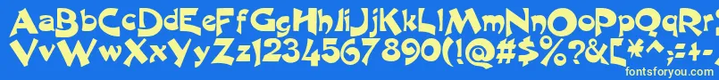 ExcaliburLogotypeNormal Font – Yellow Fonts on Blue Background