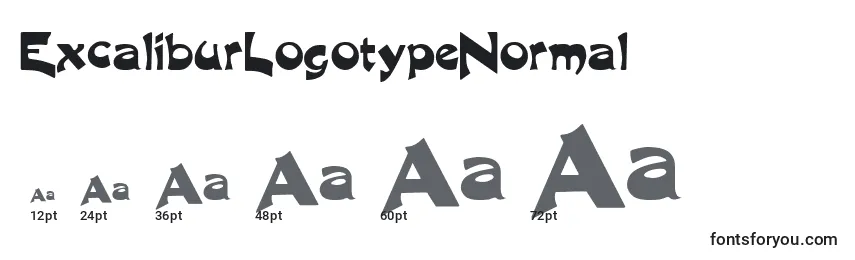 ExcaliburLogotypeNormal Font Sizes