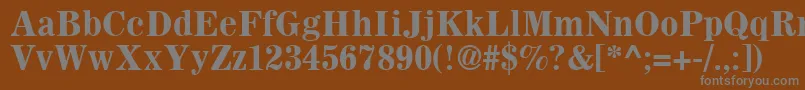 フォントSachemBold – 茶色の背景に灰色の文字