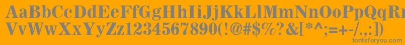 フォントSachemBold – オレンジの背景に灰色の文字