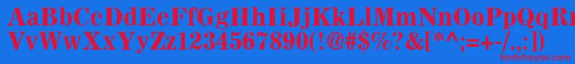 SachemBold Font – Red Fonts on Blue Background