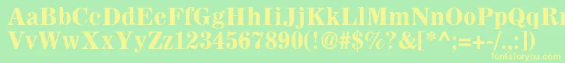 フォントSachemBold – 黄色の文字が緑の背景にあります