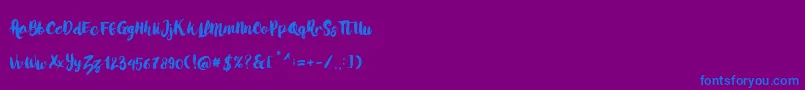 LoveMoment Font – Blue Fonts on Purple Background