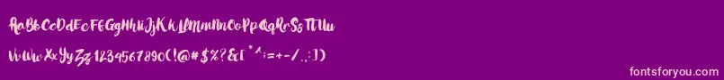 LoveMoment Font – Pink Fonts on Purple Background