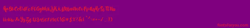 LoveMoment Font – Red Fonts on Purple Background