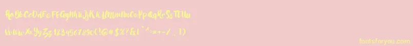 LoveMoment Font – Yellow Fonts on Pink Background
