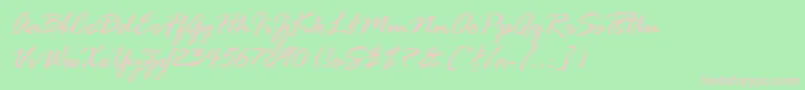 RageItalicLetPlain.1.0 Font – Pink Fonts on Green Background