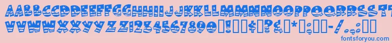 BodieMf Font – Blue Fonts on Pink Background