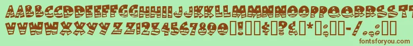 BodieMf Font – Brown Fonts on Green Background