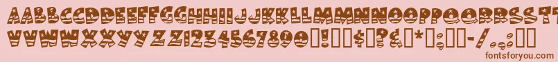 BodieMf-fontti – ruskeat fontit vaaleanpunaisella taustalla