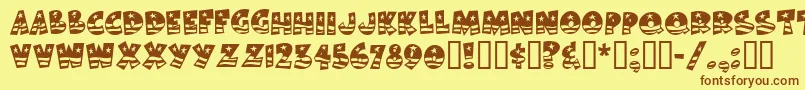 BodieMf Font – Brown Fonts on Yellow Background