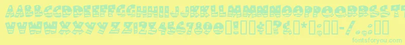 BodieMf Font – Green Fonts on Yellow Background