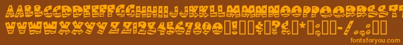 BodieMf Font – Orange Fonts on Brown Background